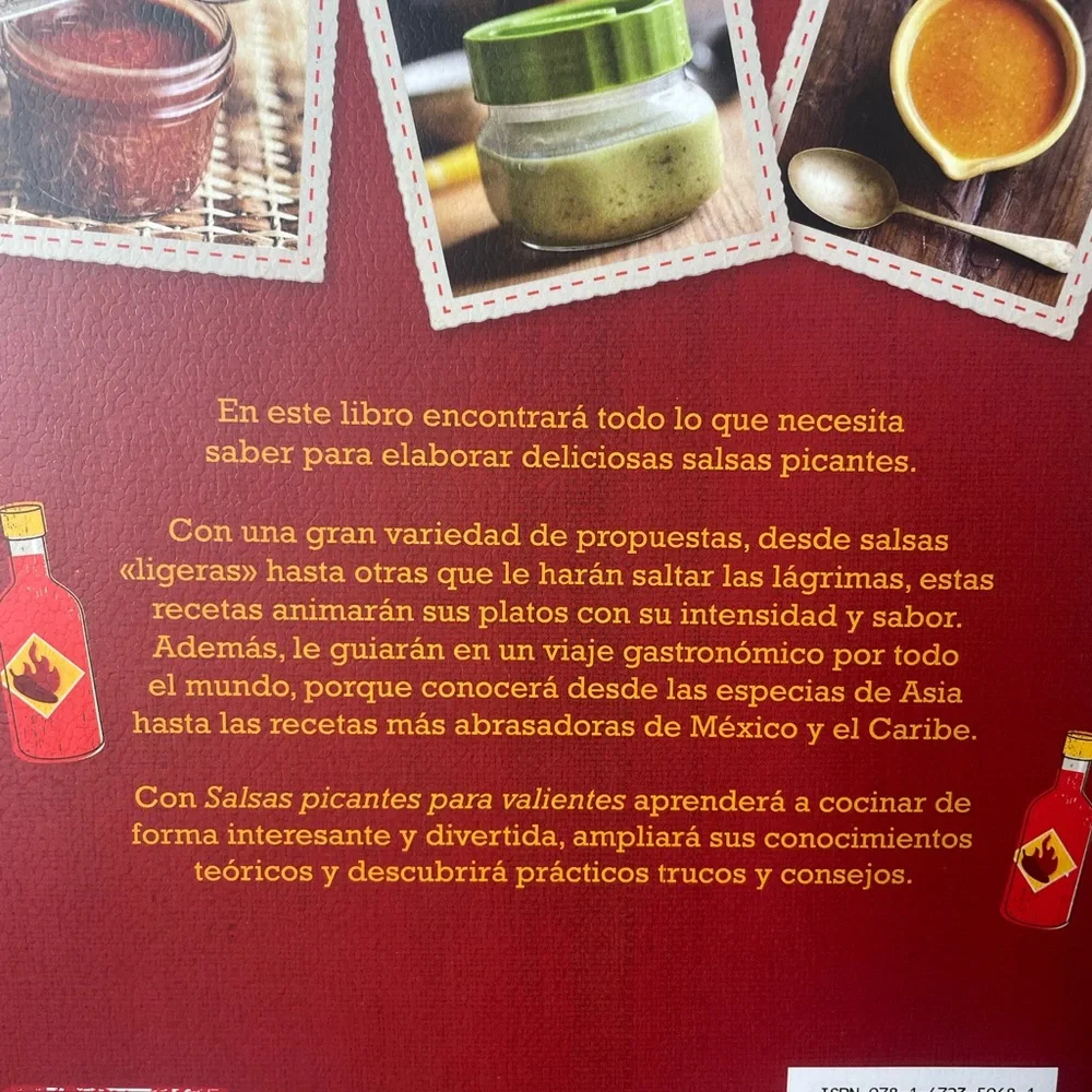 Salsas picantes‎ para valientes Spanish hot spicy recipe hardcover book Hispanic
